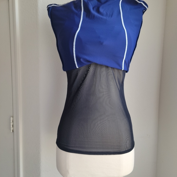 TEFRON Tankini Top Fully Lined Built-in Padded Bra Knot Detail Blue Sample sz M - Picture 8 of 16